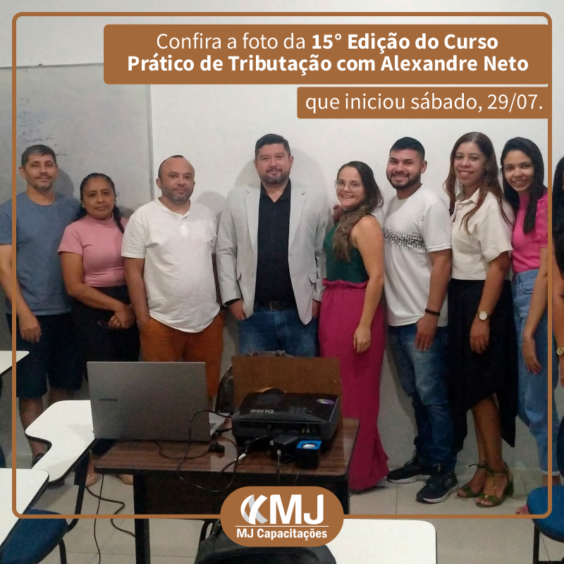 Foto da décima quinta edição do Curso Prático de Tributação com Alexandre Neto