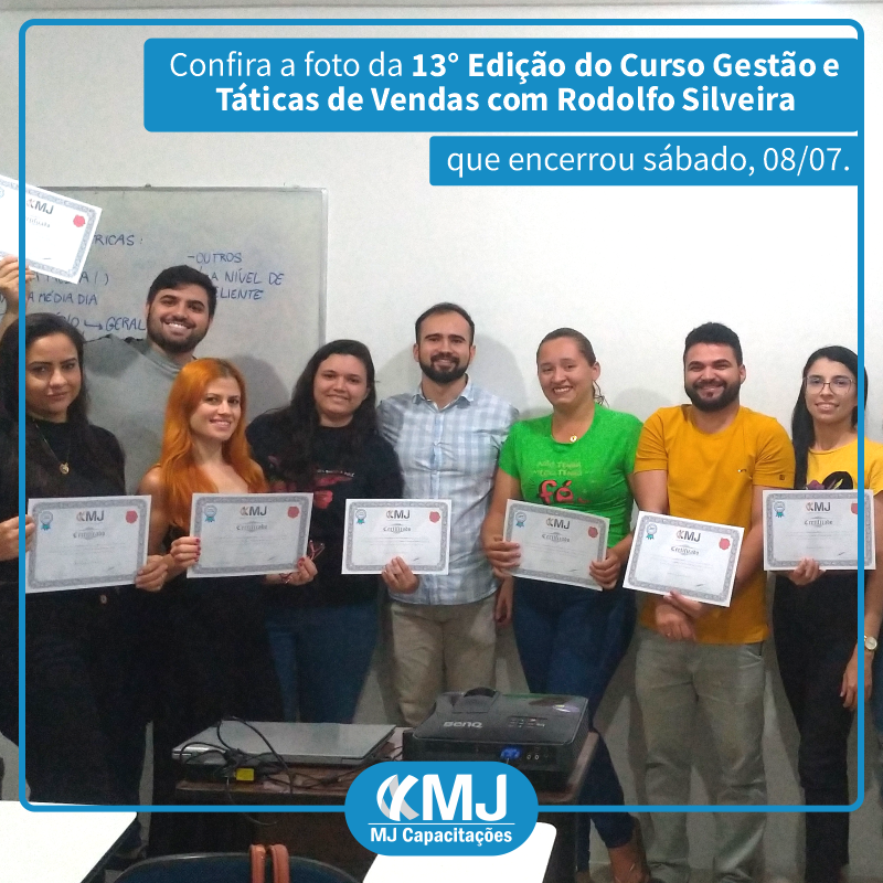 Foto da décima terceira edição do Curso Gestão e Táticas de Vendas