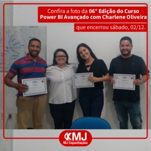 Foto da 06ª edição do Curso Power BI Avançado com Charlene Oliveira