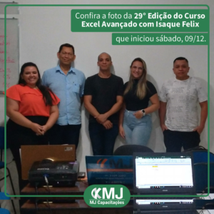 Foto da 29ª edição do Curso Excel Avançado com Isaque Felix