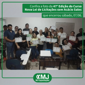 Foto da 47ª Edição do Curso Prático de Licitações com Acácio Sales – Nova Lei