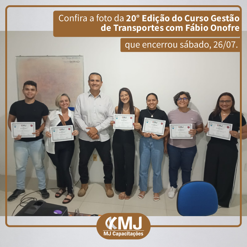 20ª Edição do Curso Gestão de Transportes com Fábio Onofre