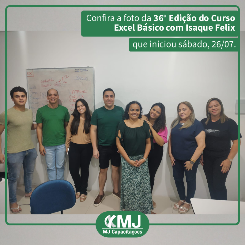 36ª edição do Curso Excel Básico com Isaque Felix
