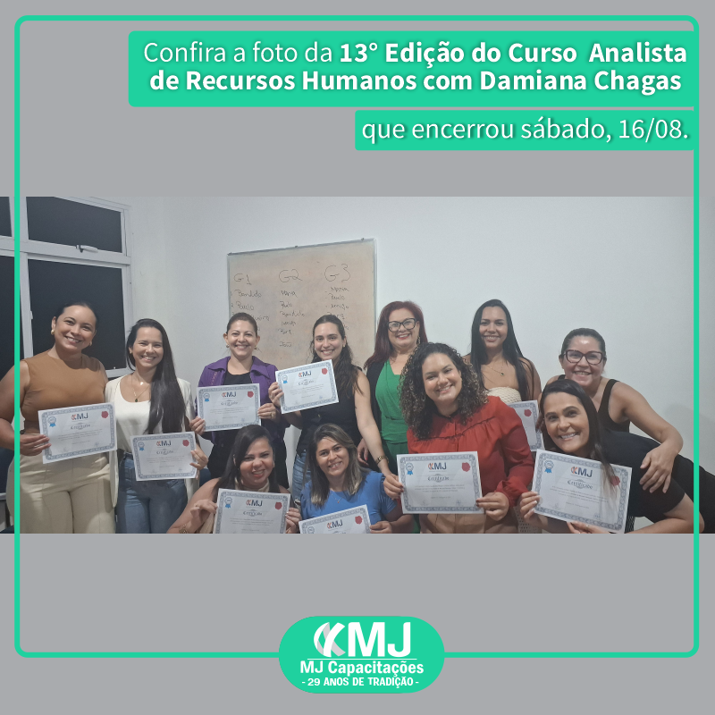 13ª Edição do Curso Analista de Recursos Humanos com Damiana Chagas