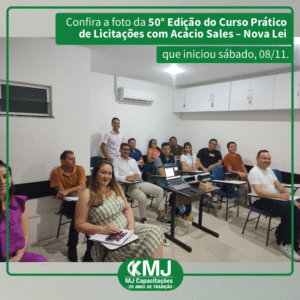 50ª edição do Curso Prático de Licitações com Acácio Sales – Nova Lei