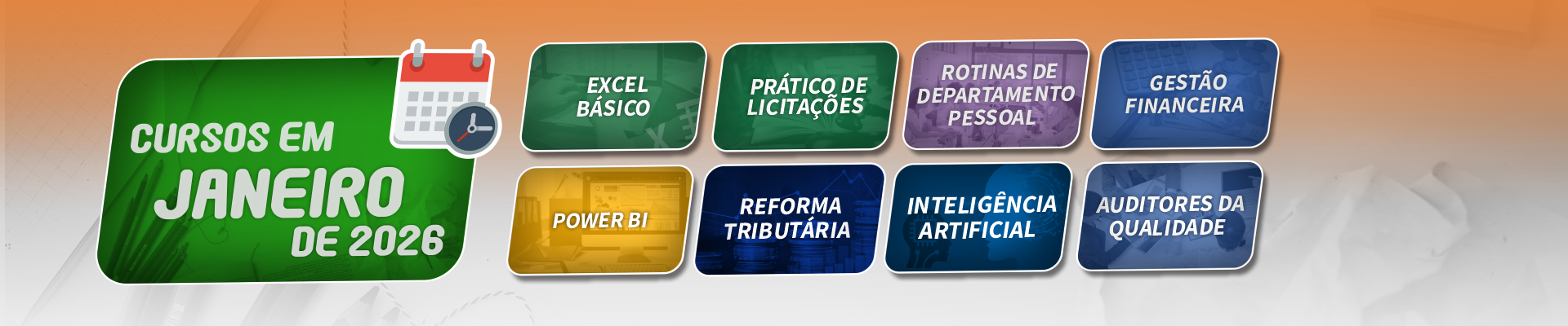 Cursos de Aperfeiçoamento Profissional do mês de Janeiro de 2026