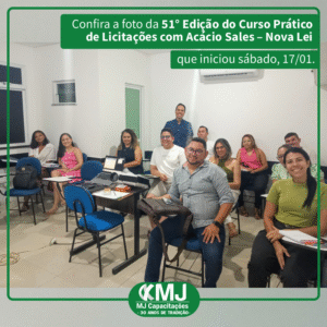 51ª edição do Curso Prático de Licitações com Acácio Sales – Nova Lei