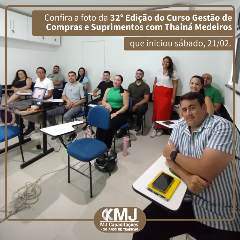 Turma do Curso Gestão de Compras e Suprimentos com Thainá Medeiros em Fevereiro de 2026