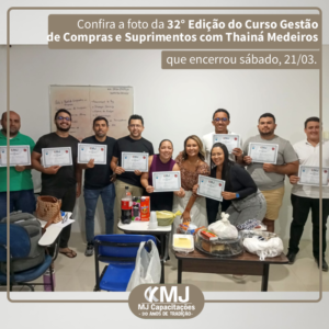 32ª edição do Curso Gestão de Compras e Suprimentos com Thainá Medeiros