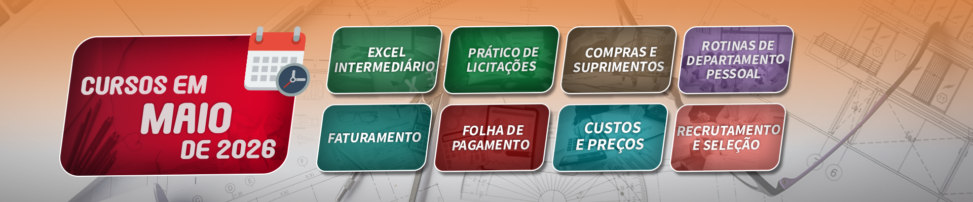 Cursos de Aperfeiçoamento Profissional do mês de Maio de 2026