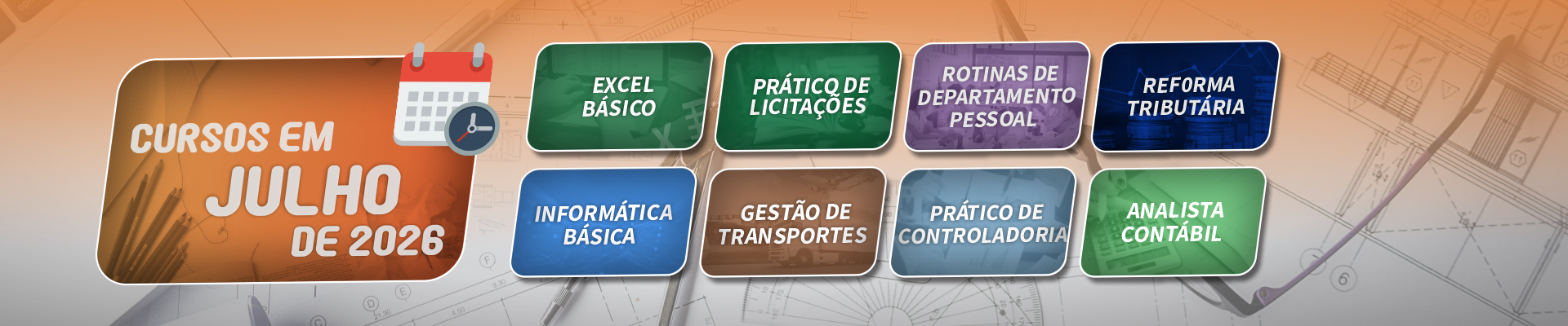 Cursos de Aperfeiçoamento Profissional do mês de Julho de 2026