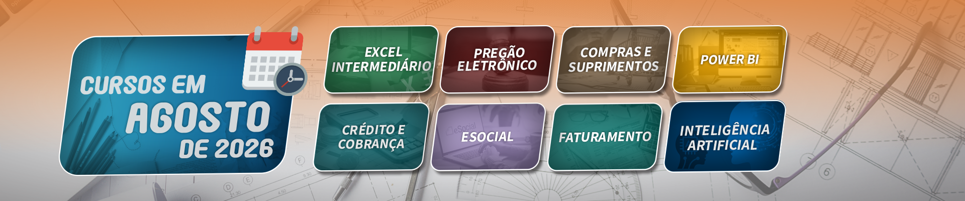 Cursos de Aperfeiçoamento Profissional do mês de Agosto de 2026