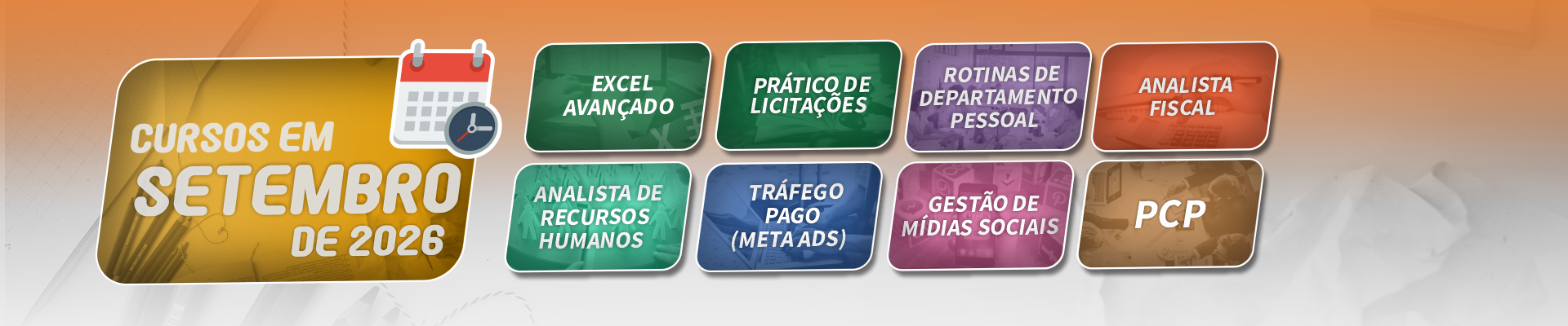 Cursos de Aperfeiçoamento Profissional do mês de Setembro de 2026