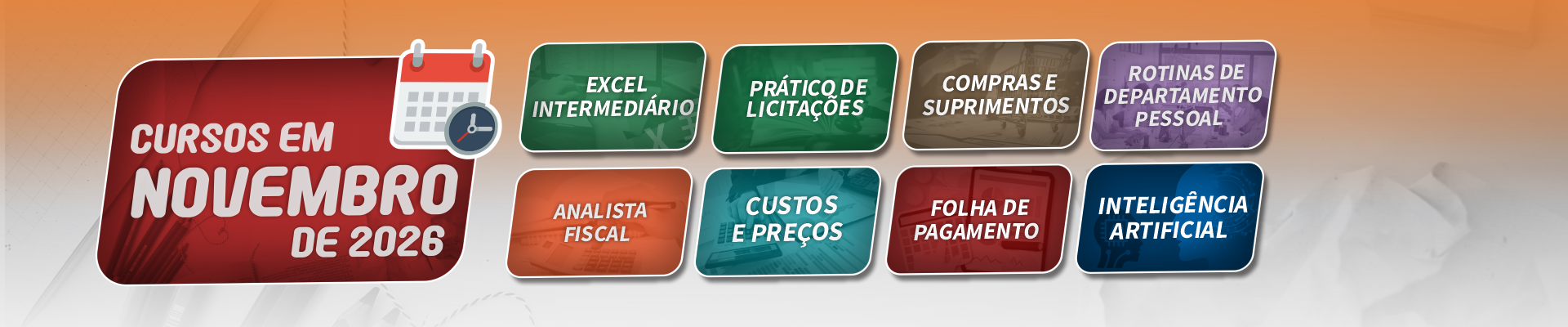Cursos de Aperfeiçoamento Profissional do mês de Novembro de 2026